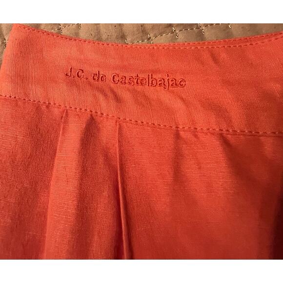 Jean Charles de Castelbajac Vintage Linen Pleated High Waist wideleg pant Sz 12 - Picture 6 of 10